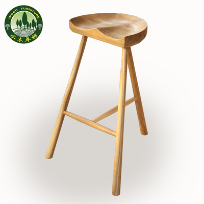 全实木白橡木凳子 美式酒吧凳 北欧创意设计师 坐凳 矮凳  马鞍凳