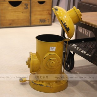 包邮工矿风风创意酒吧装饰做旧脚踏式铁艺个性复古消防栓垃圾桶