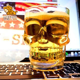 THECOW 创意礼品美国水晶骷髅杯玻璃杯创意啤酒杯 大号500ML包邮