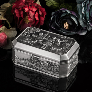 生日礼物情人节礼物复古雕花韩国公主非实木质金属锡制欧式首饰盒