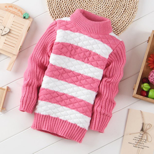 20156新版女款圆领糖果色毛衣 优质女童针织毛衣 儿童弹力衫毛衣