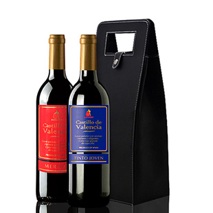 西班牙进口 红酒礼盒 马达特系列干红葡萄酒双支皮盒礼品套装包邮