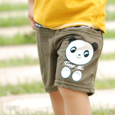 2014夏季新款可爱熊猫卡通图案时尚休闲童裤男童短裤纯棉韩版