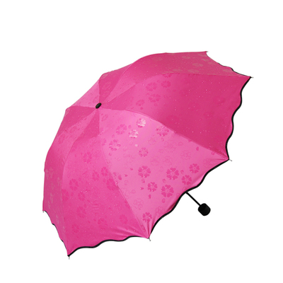 韩国创意太阳伞防紫外线黑胶遇水开花遮阳伞超强防晒伞折叠晴雨伞