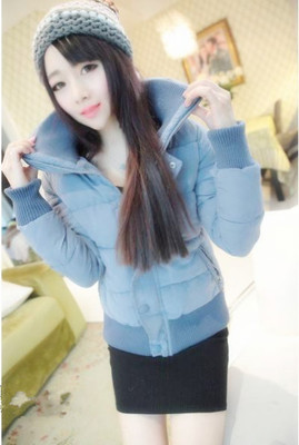 韩版2015冬季女装超保暖高领显瘦棉服棉衣裘LT6329
