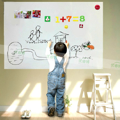 易擦易写磁性软白板墙贴 儿童涂鸦教学培训照片墙60*100CM 可订制