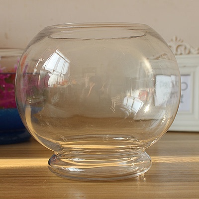 特价包邮圆形透明玻璃金鱼缸大号乌龟缸圆球形缸时尚水培花瓶花器