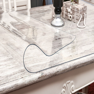 包邮简约现代圆形透明磨砂软玻璃PVC桌布防水防油餐桌茶几柜面垫