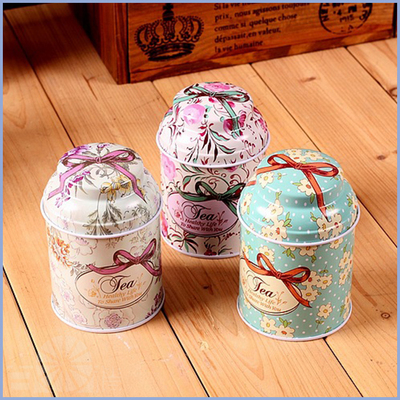 白橙 zakka杂货 收纳盒 印花茶叶罐 创意家居礼品 3种款式颜色