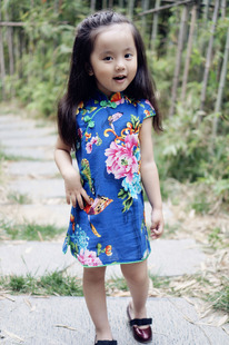 新款儿童旗袍中小童旗袍夏款女童演出服中国风唐装裙子亲子装旗袍