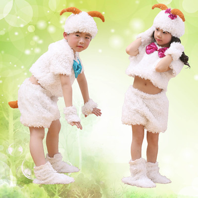 六一新款儿童动物演出服 男女童蝴蝶结喜羊羊美羊羊表演套装