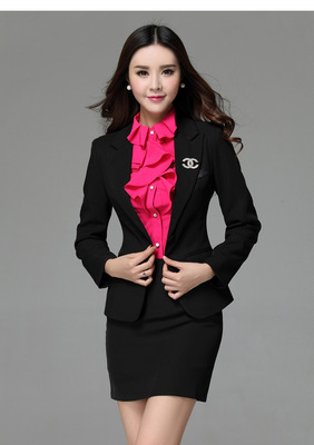 2014秋冬新款小西装 女 修身职业黑色套装韩版长袖外套女装特价