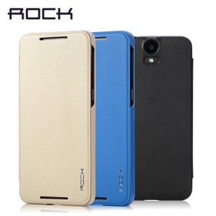 ROCK洛克 HTC ONE E9肤感智能休眠侧翻皮套 保护套壳 手机套壳