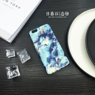 原创意海洋大理石蓝结石苹果iphone6s/6plus简约手机壳硬壳保护套