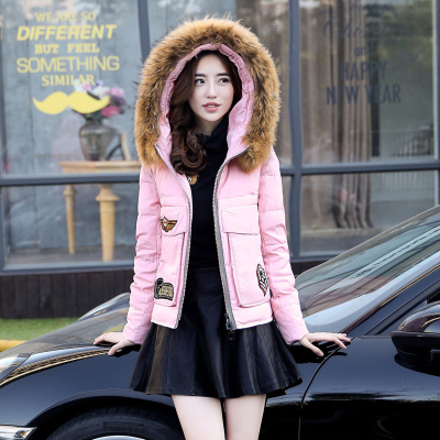 2015冬季新款流行女装 韩版时尚百搭短款修身型女棉服  棉衣外套