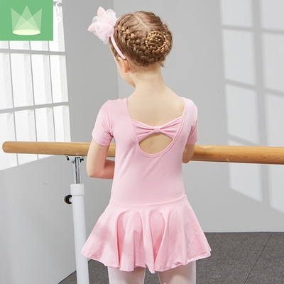 尚品琳儿童舞蹈服装夏季幼儿女童练功服短袖考级服连体服芭蕾舞裙