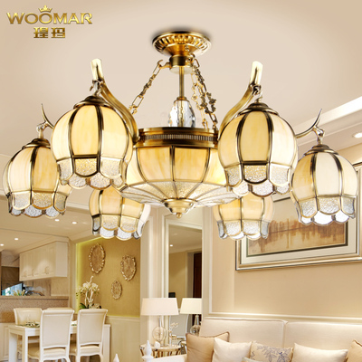 全铜灯 欧式全铜吊灯 美式纯铜客厅灯卧室餐厅灯具灯全铜吊灯