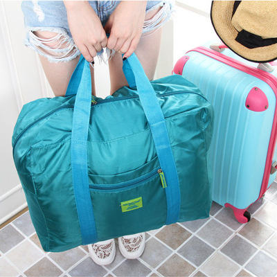 韩版出差旅游收纳袋防水尼龙折叠式旅行收纳包 提花包衣服整理袋