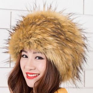 2015年新款仿狐狸毛帽子秋冬优质仿皮草保暖帽欧美款可订做