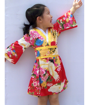 六一儿童演出服女童日本和服儿童短款和服民族服童装表演服舞蹈服