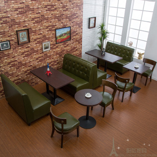 定制餐厅沙发奶茶店桌椅咖啡厅沙发卡座甜品店沙发桌椅组合西餐厅