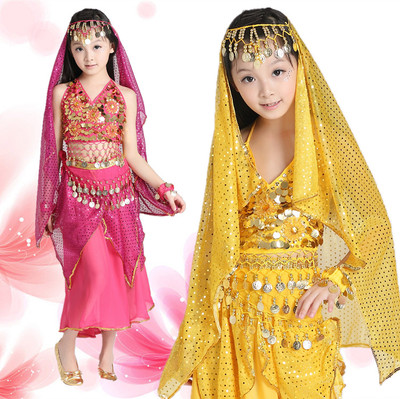 肚皮舞儿童套装 新疆舞演出 少儿舞蹈服 新款六一印度舞表演服装