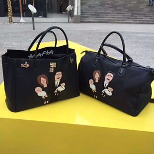 香港潮牌Mr.L恶搞黑手党旅行袋 Family超大号手提包旅行袋