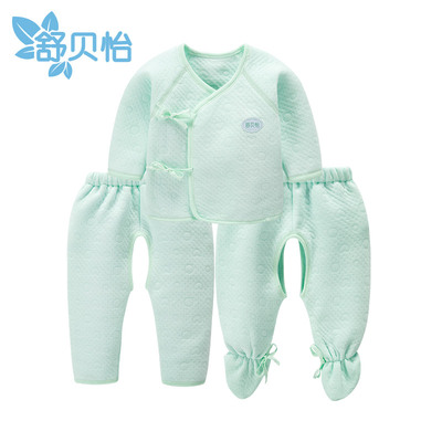 新生儿保暖内衣套装纯棉0-3-6月初生婴儿衣服秋衣冬季和尚服加厚