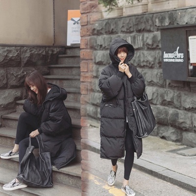 2015韩国正版匹诺曹朴信惠同款加厚长款羽绒服女棉服宽松学生外套