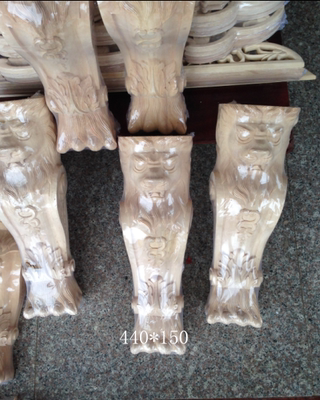 东阳木雕定制 实木狮子头壁炉欧式花工艺品梁托实木欧式柱头龙头