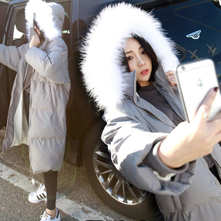 2015冬季新款韩版女装中长款过膝加厚大码棉衣大毛领羽绒棉服女潮