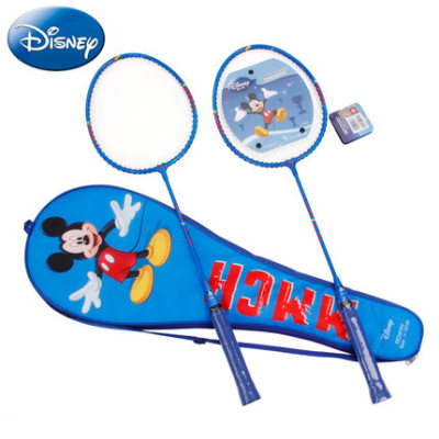 迪士尼正品儿童羽毛球拍超轻双拍铝合金卡通羽毛球拍套装