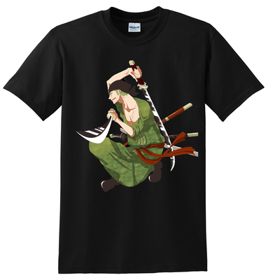 1235 海贼王/ONE PIECE 罗罗洛亚 索隆 经典动漫男女短袖纯绵T恤