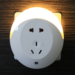 创意插电插座小夜灯 光控LED节能灯开关卧室床头感应灯 壁灯