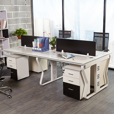 职员屏风办公桌简约现代 员工卡座4人位 组合办公电脑桌椅办公台