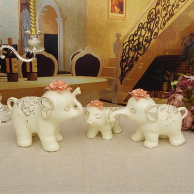 欧式陶瓷工艺现代家居婚礼乔迁生日礼品客厅摆设创意装饰摆件象