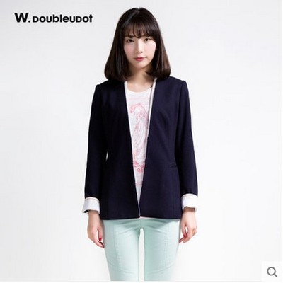 w.doubleudot达点韩版女式时尚百搭修身西装WW4AJ104