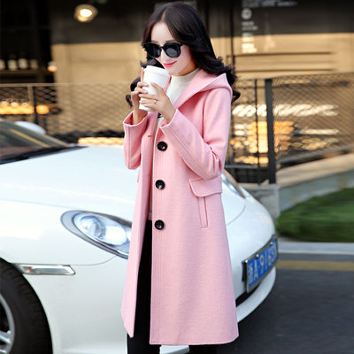 2015冬季新款女装韩版潮流中长款毛呢大衣