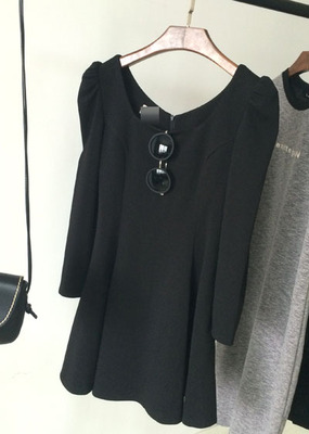 Xingzou2015春秋装新款小香风收腰长袖修身气质连衣裙显瘦女装