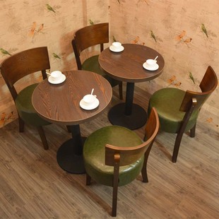 批发复古西餐家具咖啡厅桌椅西餐厅桌椅甜品店休闲茶餐厅桌椅组合