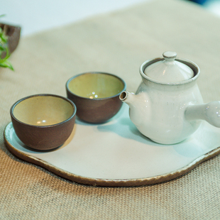 粗陶茶具套装日式手工复古侧把壶品杯 功夫茶具整套包邮