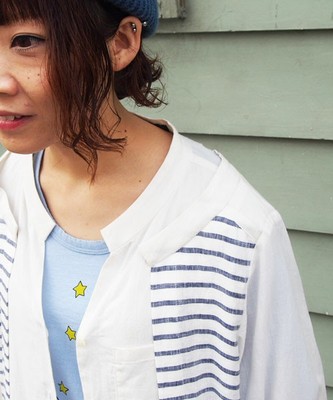 双十一 日本原单 f家的新款 棉麻拼接个性格子连衣裙 活动价260
