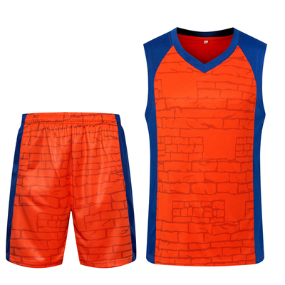 新款优质光板空白篮球服套装长城图案团购可定制印号套装包邮