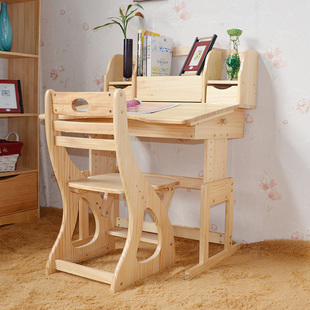 厂家直销 欧式纯实木儿童学习可升降桌椅学生写字台学习桌书桌