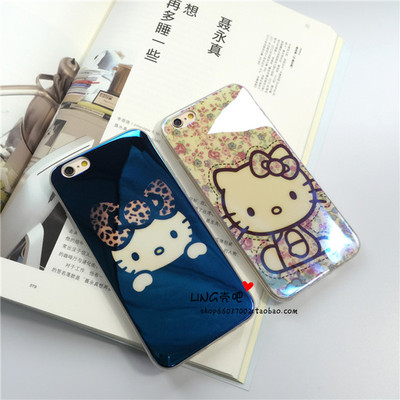 hello Kitty苹果iPhone7手机壳子6splus保护套蓝光KT猫5s软壳潮女