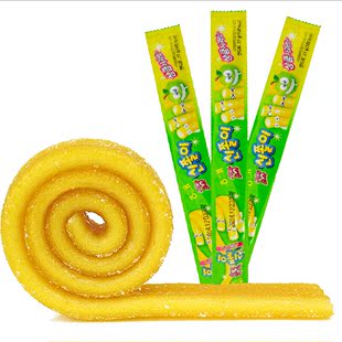 韩国原装进口零食品糖果海太长舌头儿时橡皮软糖苹果长条软糖27g