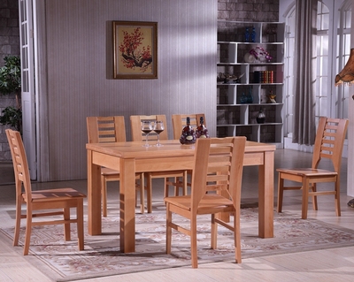 实木餐桌椅 榉木组合餐桌 宜家正方形长方形餐桌 小户型饭桌