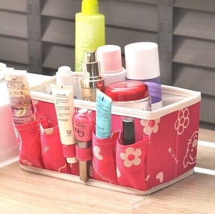 桌面化妆品收纳盒 可折叠迷你多用储物盒 多功能盒子