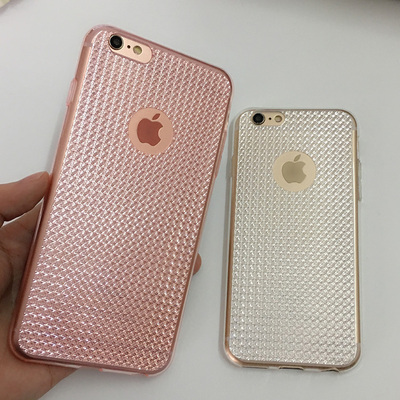 新款简约TPU苹果6s透明超薄闪粉电镀奢华iPhone6splus硅胶手机壳