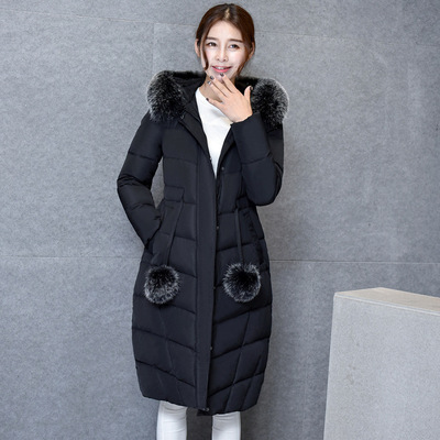 2016新款冬装韩版羽绒棉服女中长款修身大码加厚女装羽绒衣外套潮